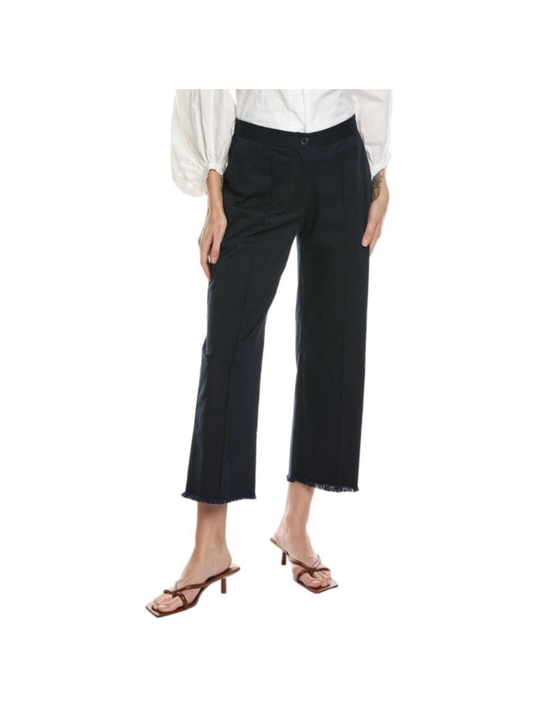 Merlette Minn Raw Hem Cropped Pant Navy Blue Size 14 Nwt New